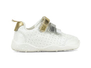 Bibi Fisioflex Originals White with Gold Straps Sneakers