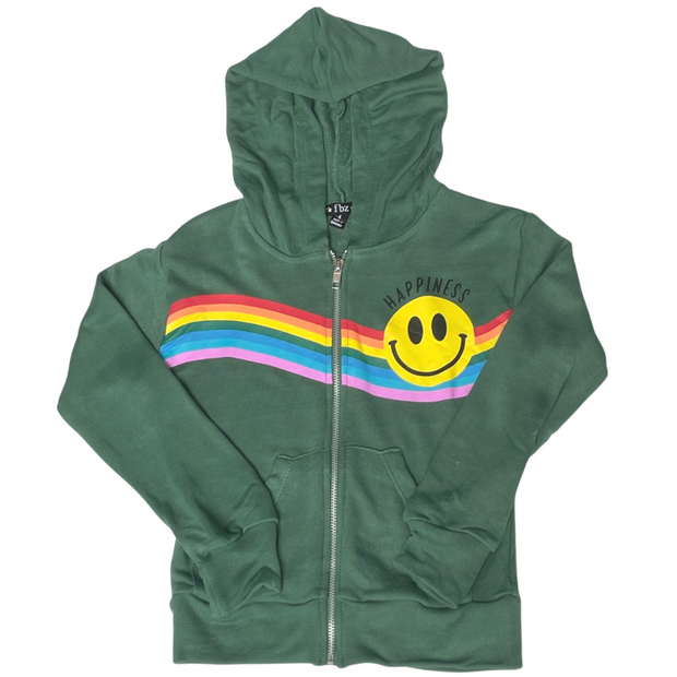 Rainbow Smiley Zip Hoodie