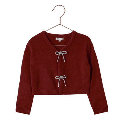 Bow Cardigan Ruby