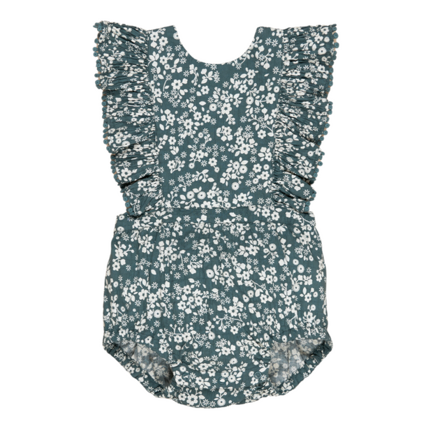 Floral Pine Frill Playsuit