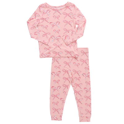 Bamboo PJ - Candy Cane Bow