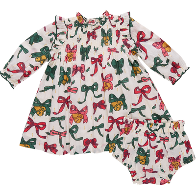 Jaipur Baby Dress - Christmas Bows