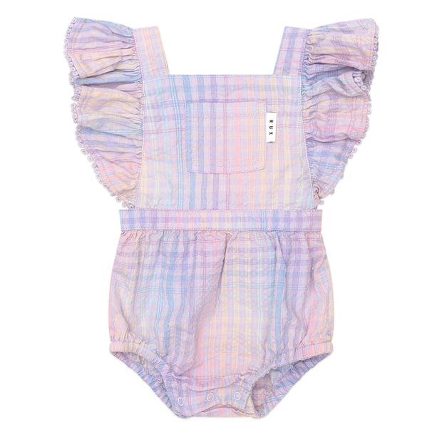 Rainbow Check Frill Playsuit