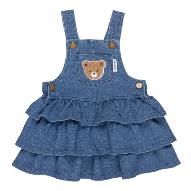 Knit Denim Frill Dress