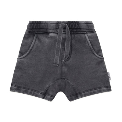 Washed Black Slouch Short