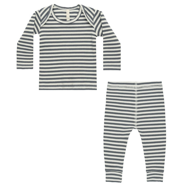 Ribbed Indigo Stripe Set