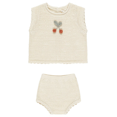 Scallop Knit Baby Set