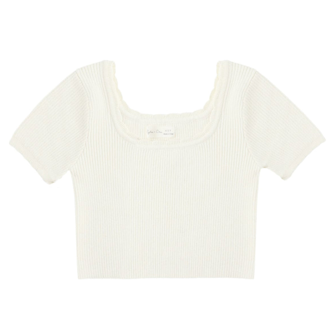 ◆極美品◆ OHGA SCALLOP KNIT TEE ホワイト Scallop Tee – State of Kid