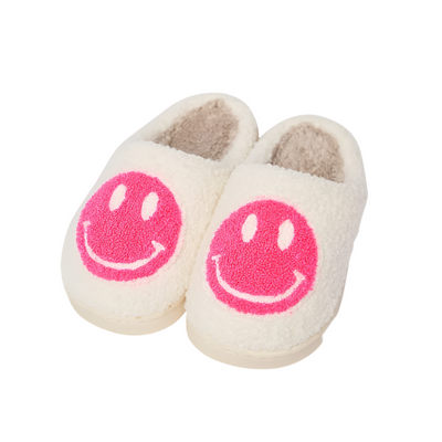 Checkered Smiley Face Slippers